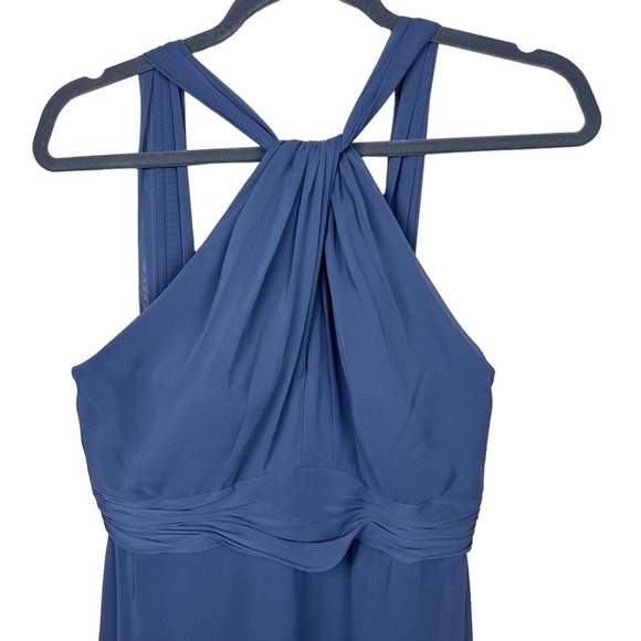 JENNY PACKHAM Twist Halter Neck Trumpet Gown BRIDESMAID DRESS SILVERSTONE  4 - Picture 3 of 8